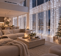 600 LED Curtain Fairy Lights     Dimensions: 19.7 ft (W) × 9.8 ft (H)